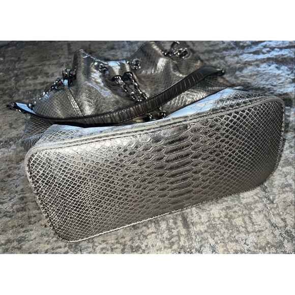 Michael Kors Metallic Silver Python Bucket Bag - Picture 6 of 7